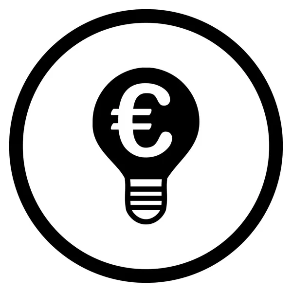 Icône arrondie Euro Ampoule — Image vectorielle