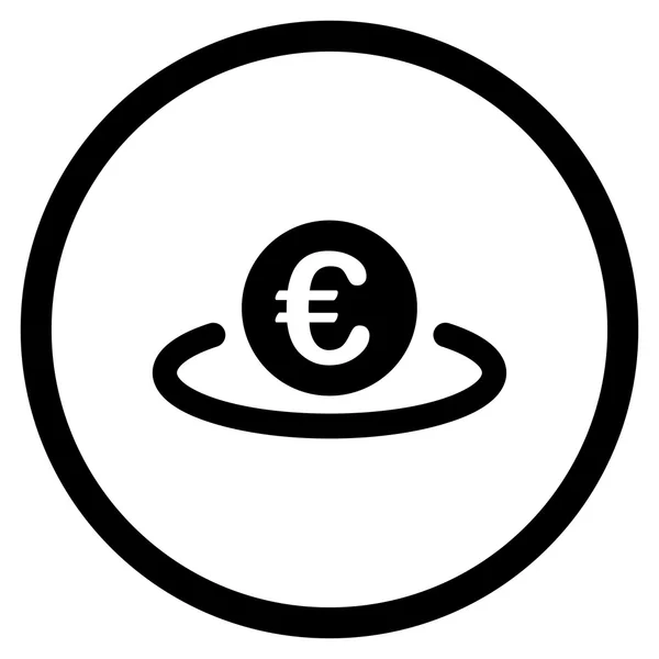 Euró betét bekarikázott ikon — Stock Vector