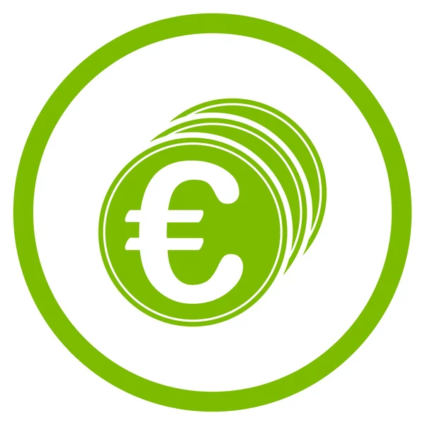 Monete Euro Icona arrotondata — Vettoriale Stock