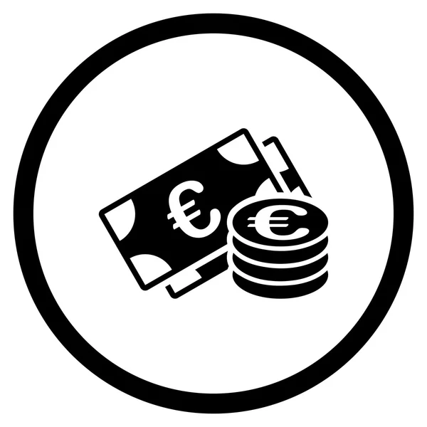 Euro Cash omcirkelde pictogram — Stockvector