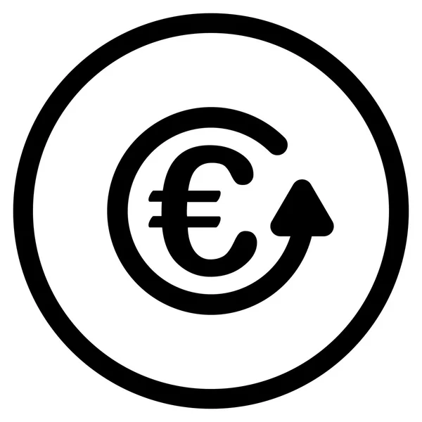 Euro Chargeback Icona cerchiata — Vettoriale Stock