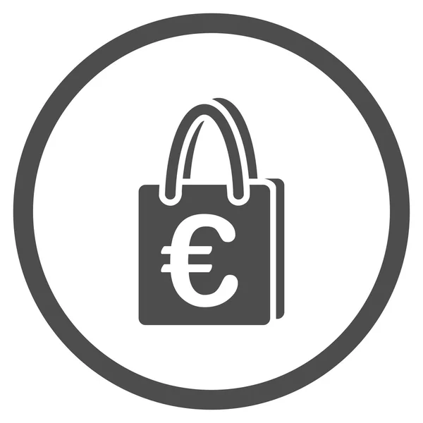 Euro Sac à provisions Icône cerclée — Image vectorielle