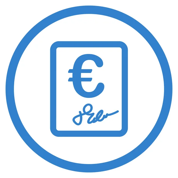 Euro Contrat Icône arrondie — Image vectorielle