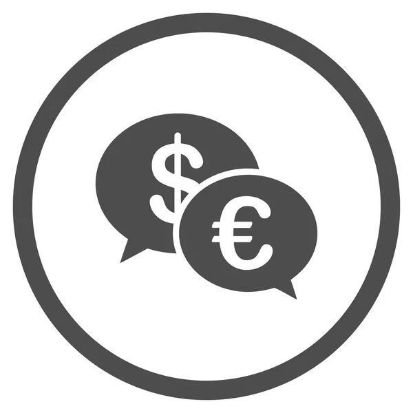 Euron och dollarn transaktioner avrundas ikonen — Stock vektor