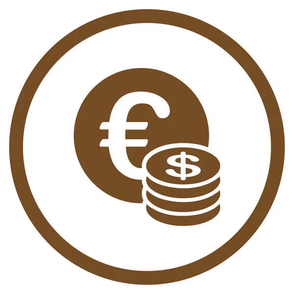 Dólar Y Euro Monedas Icono Círculo — Vector de stock