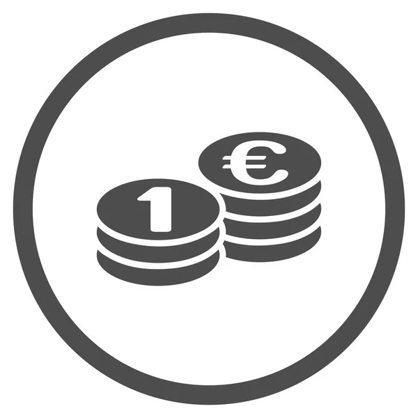 Euro mince sloupce zaokrouhlená ikona — Stockový vektor
