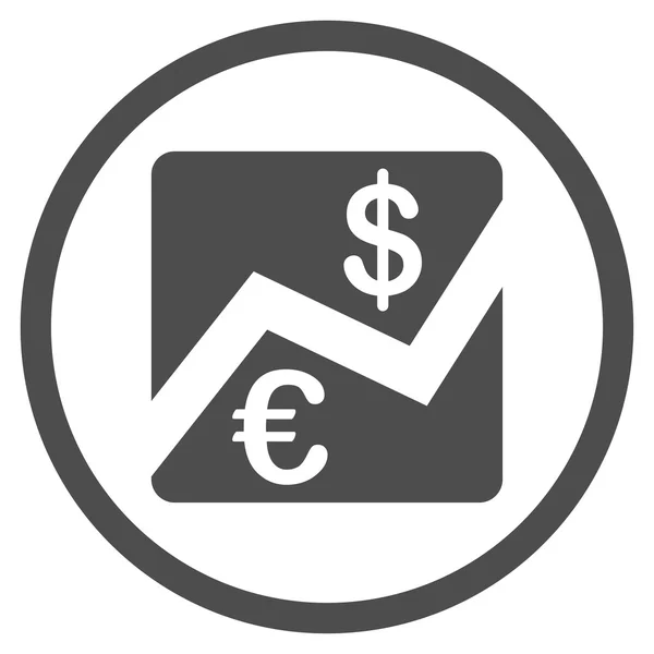 Euro E Dólar Finanças Ícone Circulado — Vetor de Stock