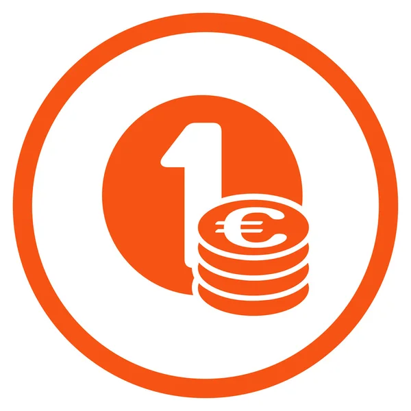 Monety euro kolumna zaokrąglone ikona — Wektor stockowy
