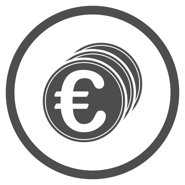 Euro-érmék lekerekített ikon — Stock Vector