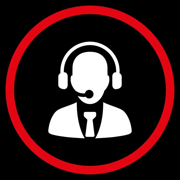 Call Center Operator afgeronde pictogram — Stockvector