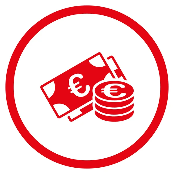 Hotovostní euro zaokrouhlena ikona — Stockový vektor