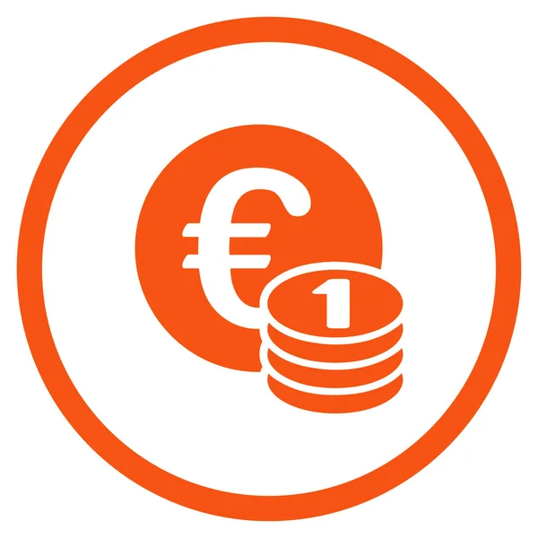 Una moneda euro pila redondeado icono — Archivo Imágenes Vectoriales
