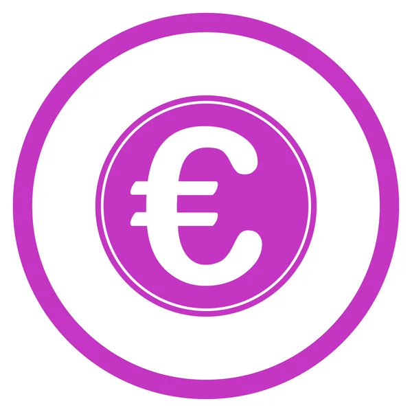 Euro mince zaoblené ikona — Stockový vektor