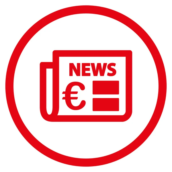 Ευρώ σε κύκλο εικονίδιο εφημερίδα — Διανυσματικό Αρχείο