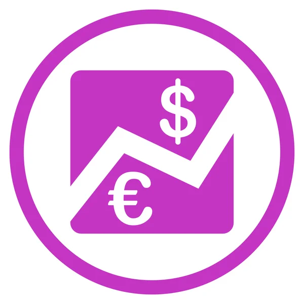 Ευρώ και το δολάριο χρηματοδότηση σε κύκλο εικονίδιο — Διανυσματικό Αρχείο