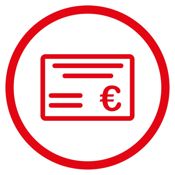 Euro Cheque icono circular — Vector de stock