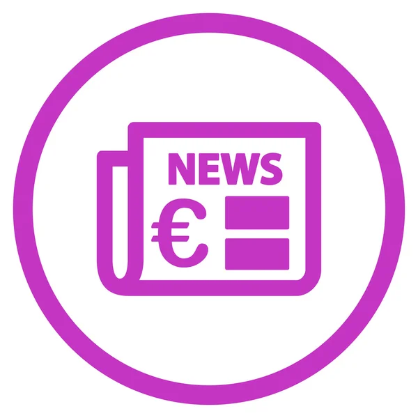 Euro Newspaper Circled Icon — Stock Vector