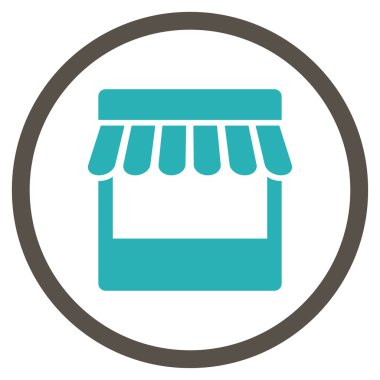 Mağaza cephe daire içinde kutsal kişilerin resmi