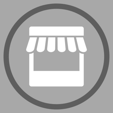 Mağaza cephe daire içinde kutsal kişilerin resmi