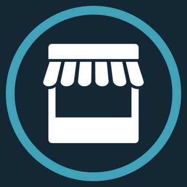 Mağaza cephe daire içinde kutsal kişilerin resmi