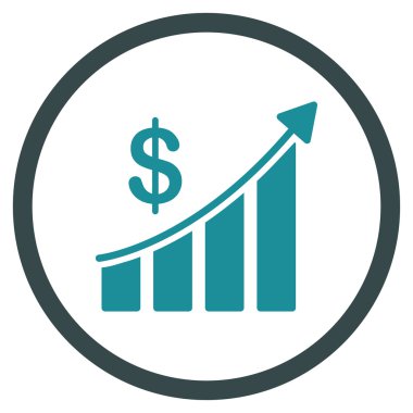 Satış çubuk grafiği yuvarlak simge