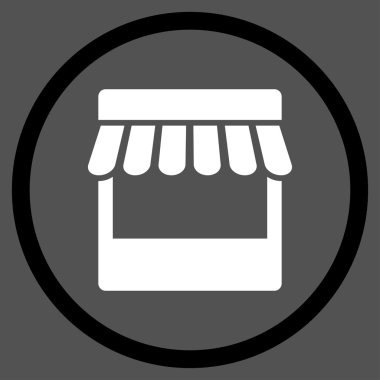 Mağaza cephe daire içinde kutsal kişilerin resmi