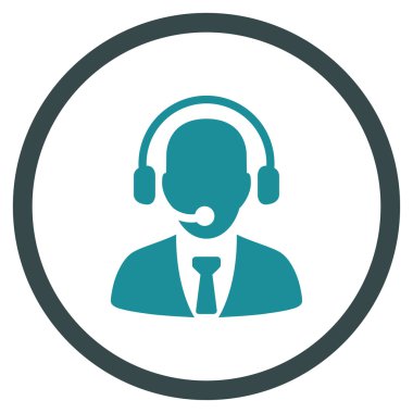 Çağrı Merkezi operatörü yuvarlak simge