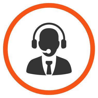 Çağrı merkezi Yöneticisi yuvarlak simgesi
