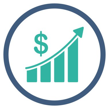 Satış çubuk grafiği simgesi daire