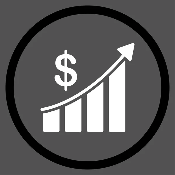 Sales Bar Chart Circled Icon — Stock Vector