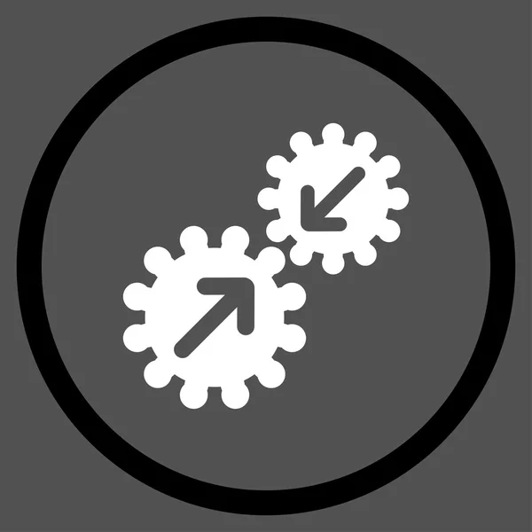 Ozubená kola integrace v kroužku ikona — Stockový vektor