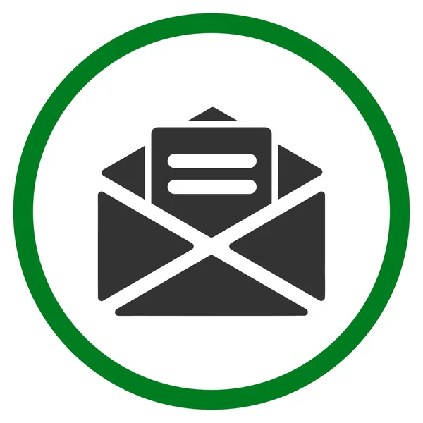 Icono redondeado de correo abierto — Vector de stock