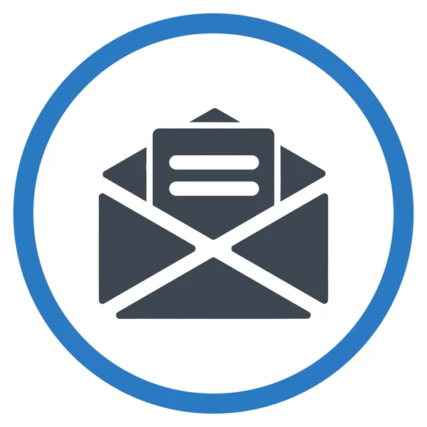 Icono circular de correo abierto — Archivo Imágenes Vectoriales