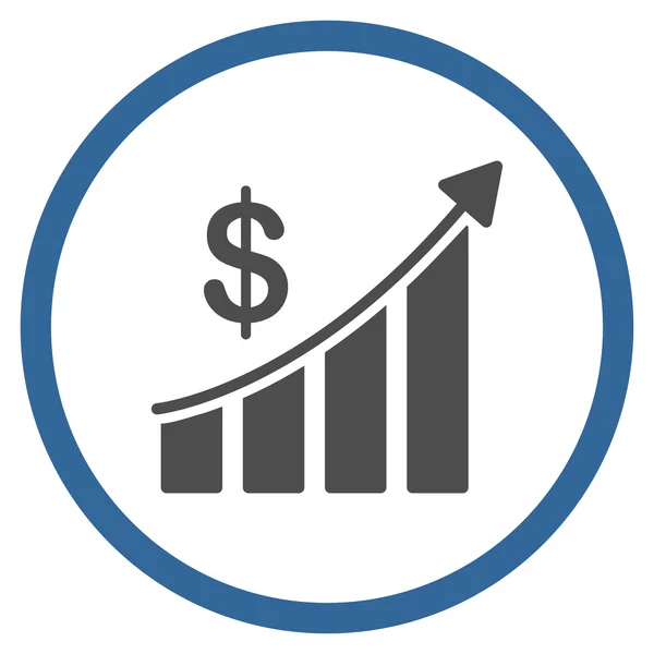 Vendas barra gráfico arredondado ícone —  Vetores de Stock