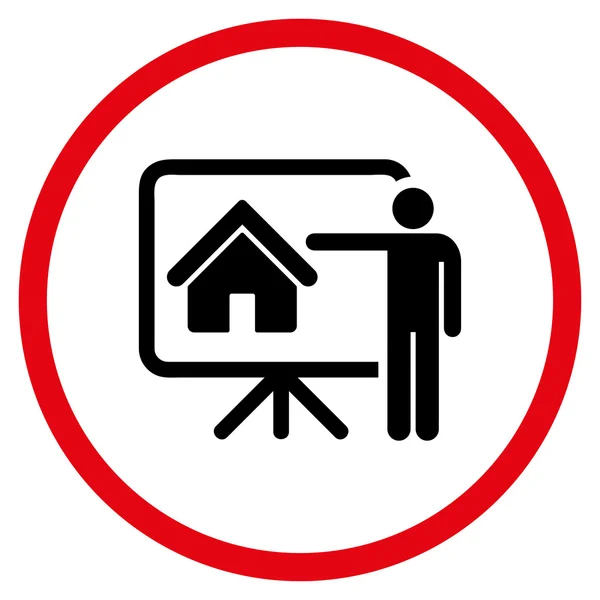 Realtor presentatie afgeronde pictogram — Stockvector