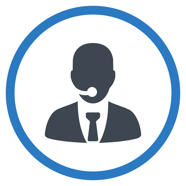 Call Center Manager omcirkelde pictogram — Stockvector