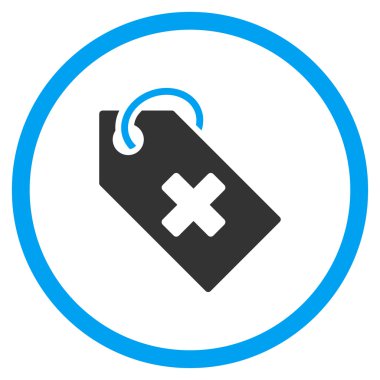 Hastane etiketi yuvarlak simgesi