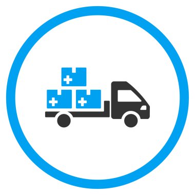 İlaç teslim yuvarlak simge