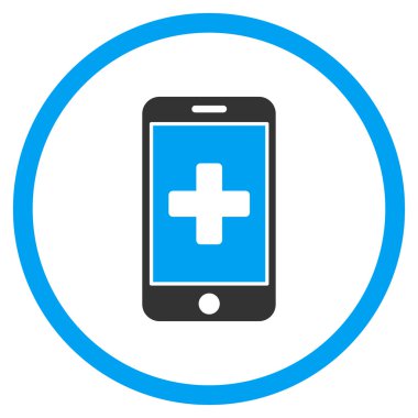 Mobil tıp yuvarlak simge