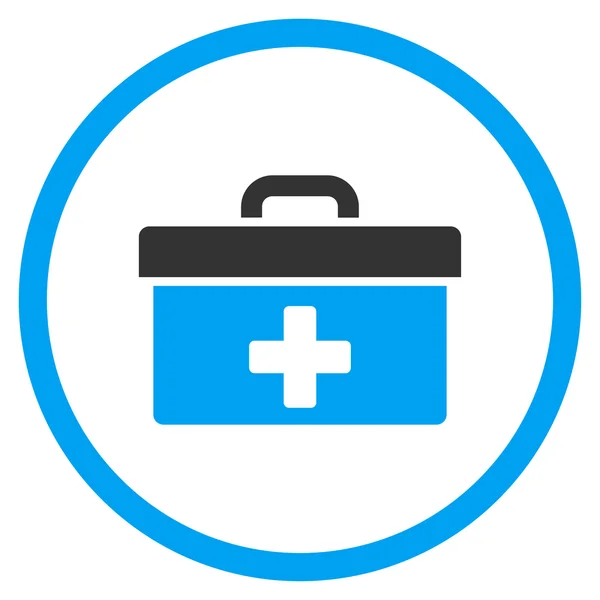 Icono redondeado de caja de herramientas de primeros auxilios — Vector de stock