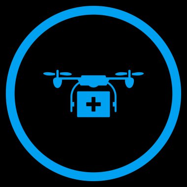 Tıbbi Airdrone nakliye yuvarlak simge