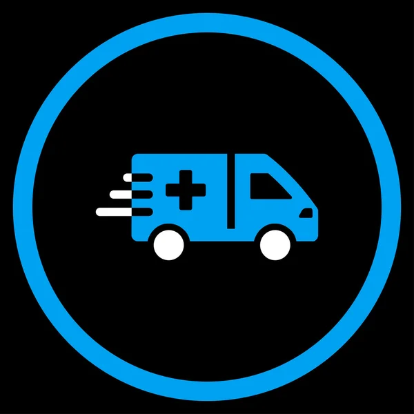 Icono circular de coche de ambulancia — Vector de stock