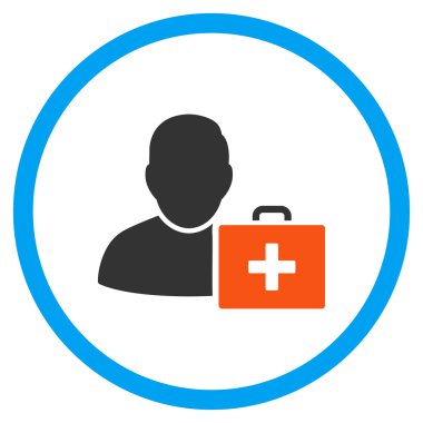 İlk yardım erkek yuvarlak simge