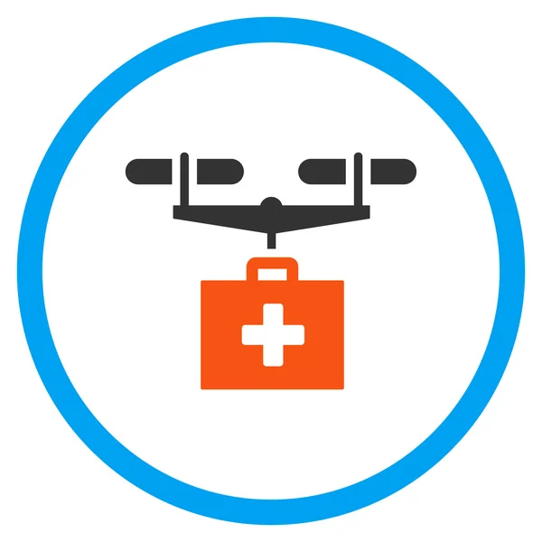 Painkiller Aircraft Delivery Circled Icon — 图库矢量图片