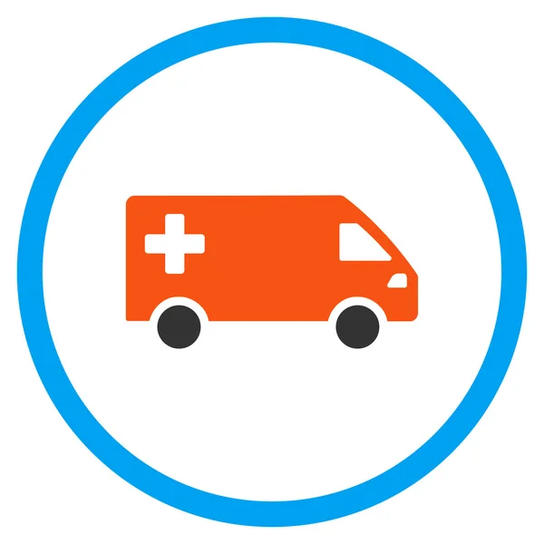 Ambulans Van Rounded Icon - Stok Vektor