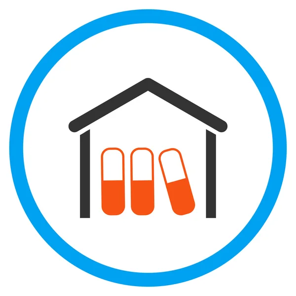 Farmaceutycznych garażu zakreślone ikony — Wektor stockowy