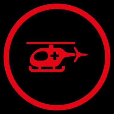 Ambulans helikopter yuvarlak simge