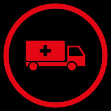 Tıbbi nakliye yuvarlak simge