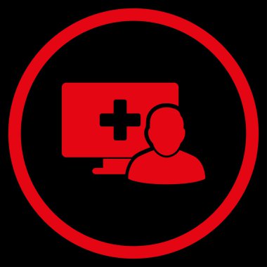 Online tıp yuvarlak simge