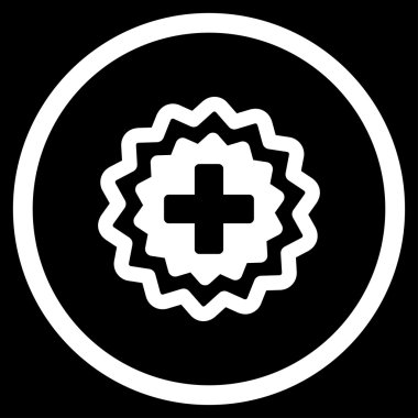 Tıbbi çapraz damga yuvarlak simge